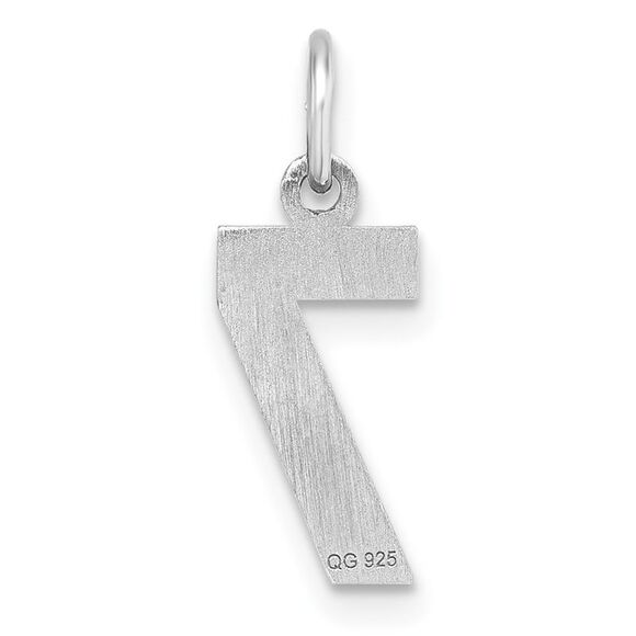 Sterling Silver, Varsity Collection, Small D/C Pendant, Number 7 - Picture 3 of 5